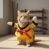 Breathable Pet Taekwondo Costume Funny Cat Cosplay Costume Creative Fancy Dress  Party Attire