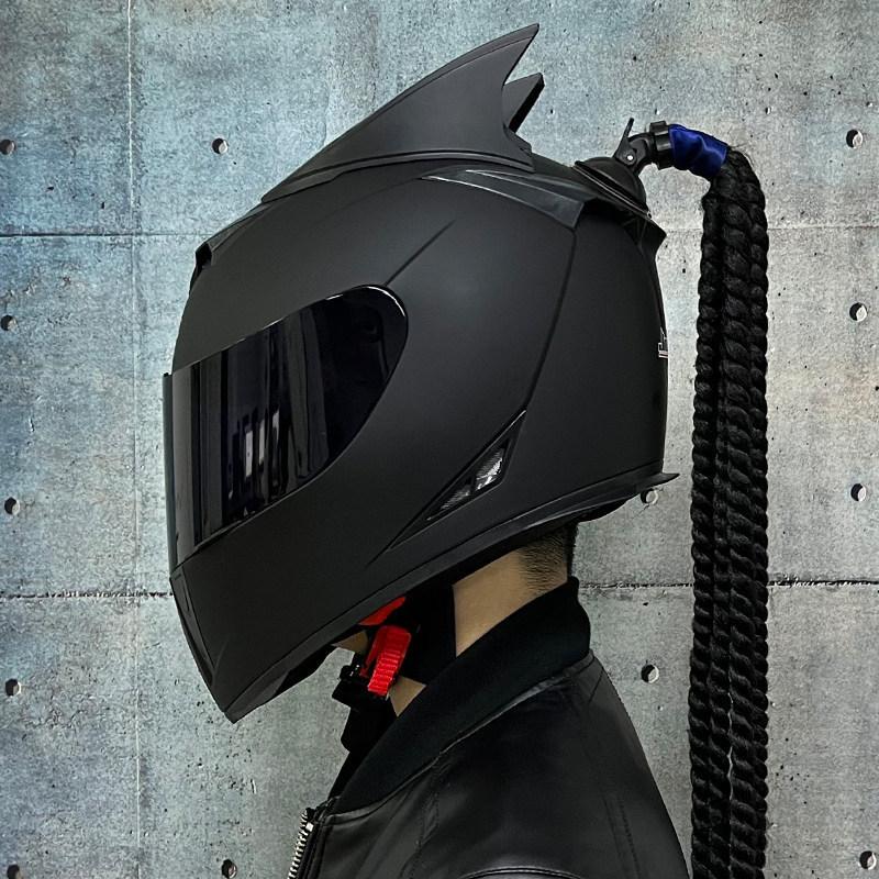 Jiekai Electric Vehicle Bike Helmet Men's and Women's Full Helmets Four Seasons Double Mirror Bluetooth Personalized Helmet Grey Party