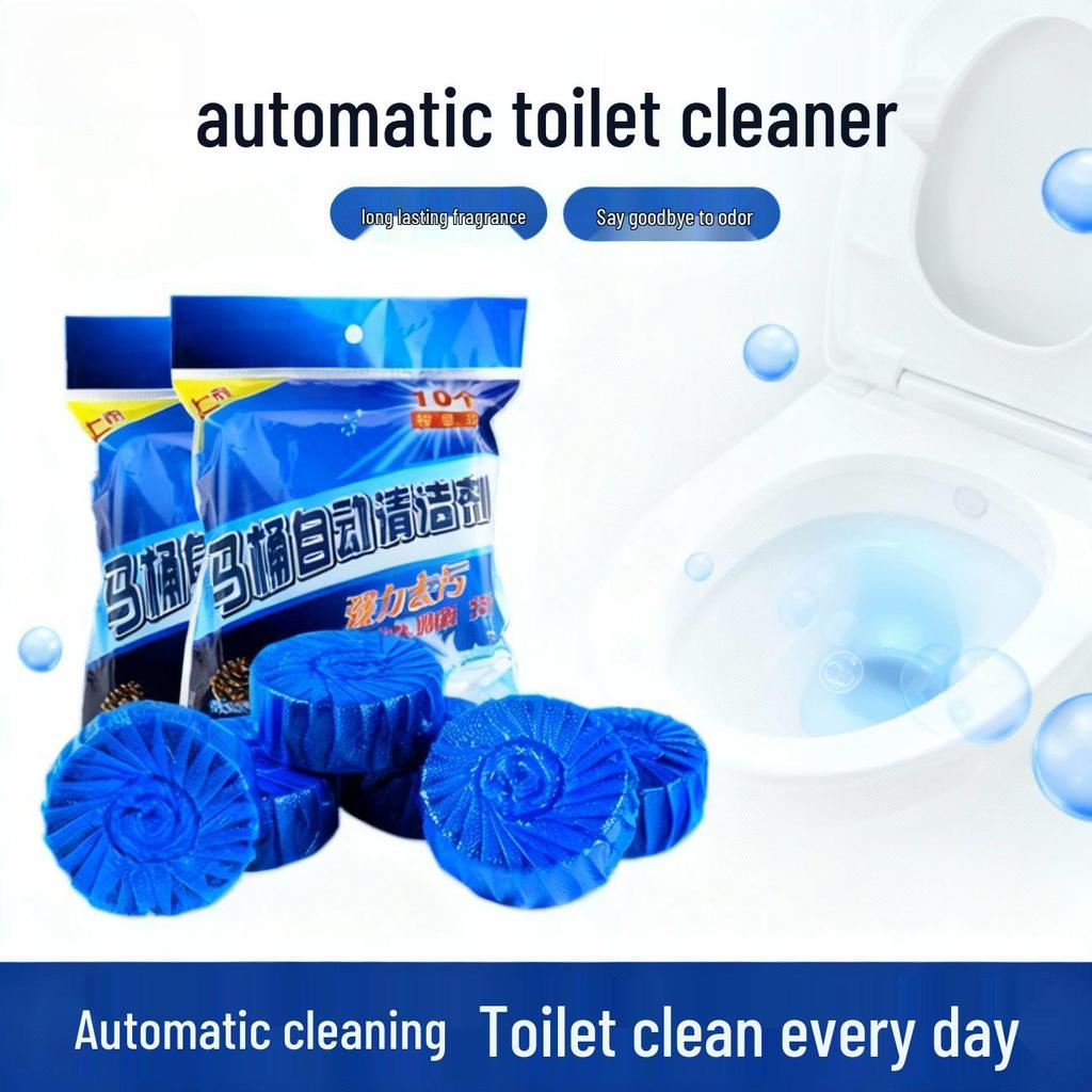 Fresh Fragrance Blue Bubbles Toilet Cleaning Block - Long-lasting Deodorizing Scent