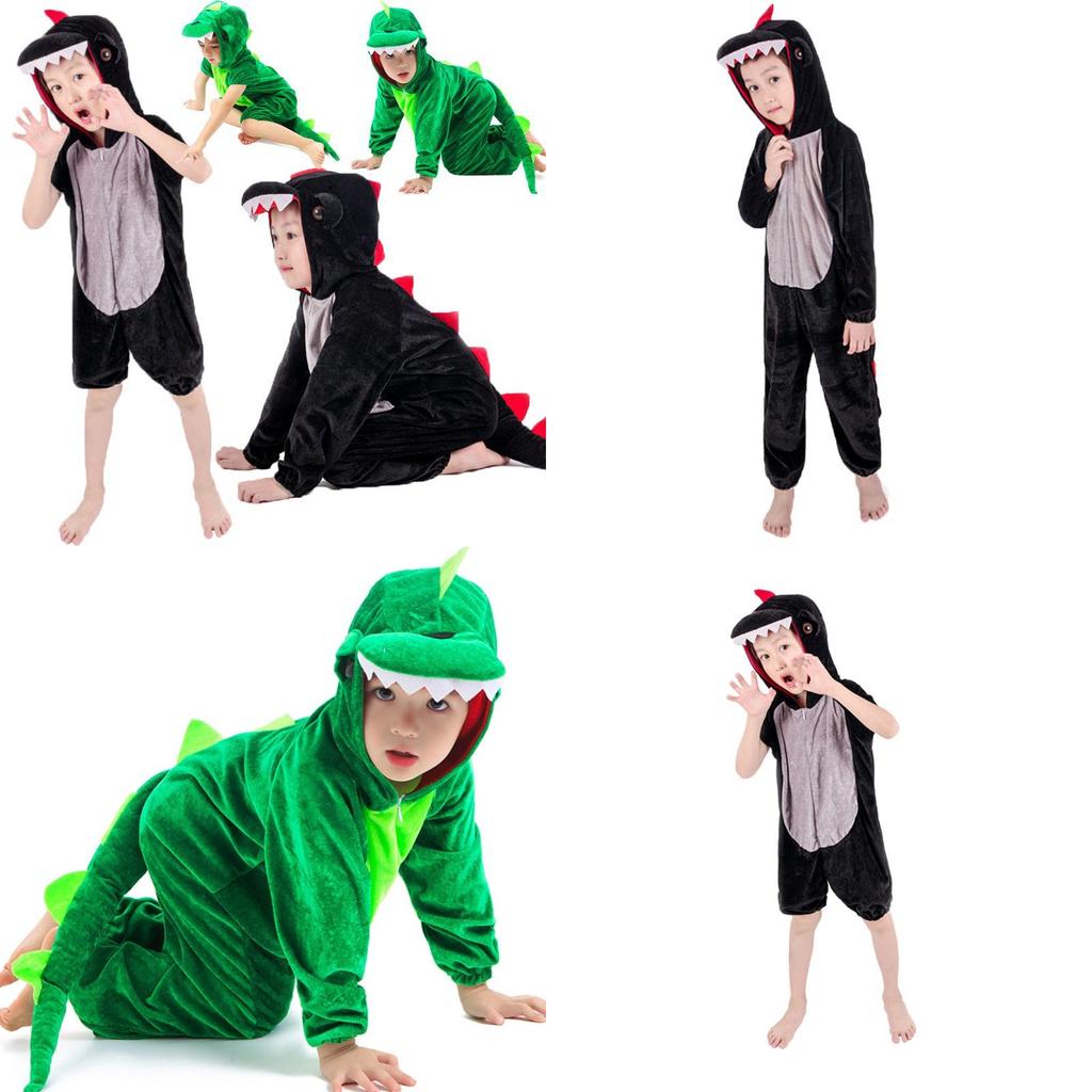 Vibrant Unisex Halloween Dinosaur Costume Crocodile Jumpsuit For Kids Cosplay Events