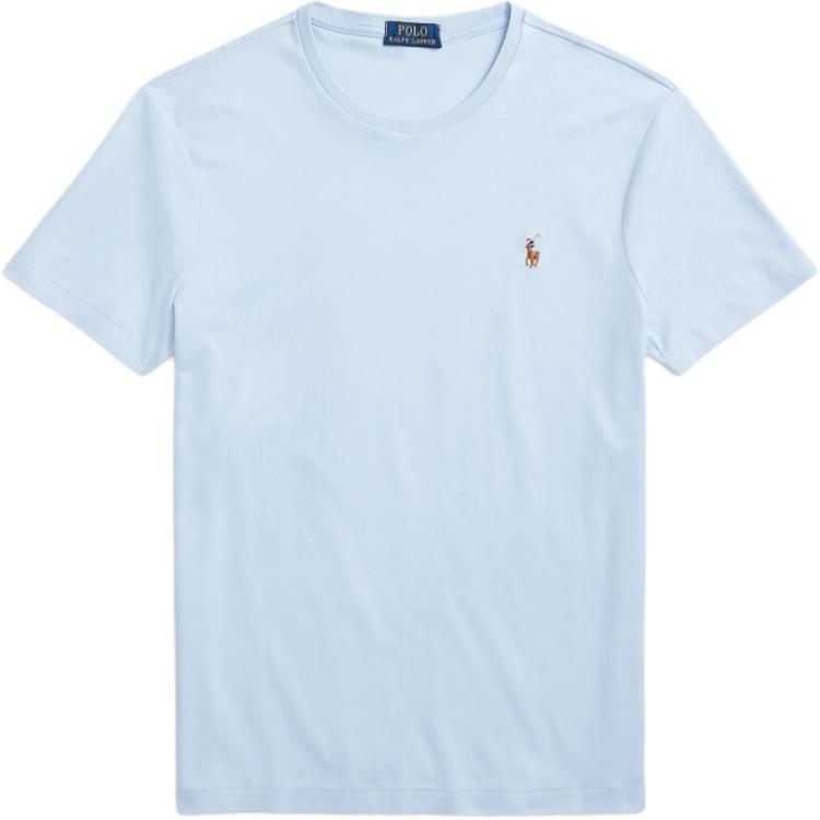 

Polo Ralph Lauren SS22 Однотонная футболка с вышивкой, круглым вырезом и короткими рукавами, мужская, топы, синяя MNPOTSH1N820290-400 S