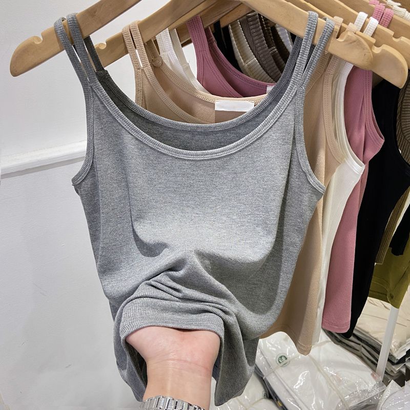 

Модал Хлопок Лето Новый Slim Fit Рюкзак с Камзол Жилет Женский Костюм Для Нижней И Верхней Одежды Базовая Рубашка Топ 2XL