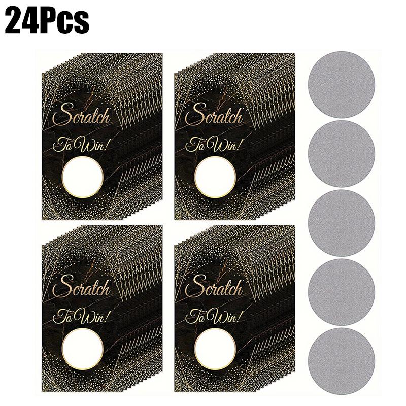 

24PCS/Set Raffle Props Elegant Raffle Cards Baby Shower Scratch Tickets Festival Props Party Games DIY 9x5cm 24pcs чёрный