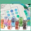 100pcs Washi Tape Round Dot Stickers Unique Gradient Color Designs For Crafting And Journaling