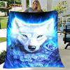 3D Wolf Geist Fenrir Mond Traumbild Tierdecke, Flanelldecke Überwurfdecke, Warme Decke für Wohnzimmer Schlafzimmer Betten Sofa