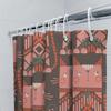 Vintage Geometric Cat Shower Curtain Pink Brown Modern Boho Decor Bathroom Fabric Hanging Waterproof Wall Covering With Hook Unp