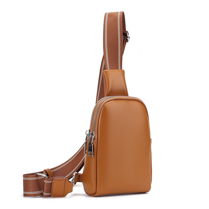 Simple Fashionable and Versatile Men's and Women's Models Small Chest Bag Women's Bag Soft Leather Ladies Crossbody Bag Design Luxury Minimalist