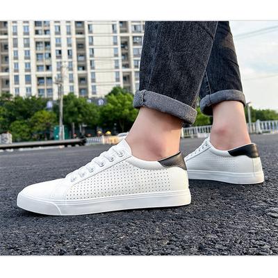 2025 Spring Summer Mens Flat Casual Shoes Soft Breathable Brand Male Footwear Cool Street Young Style White Shoes Plus Size 45