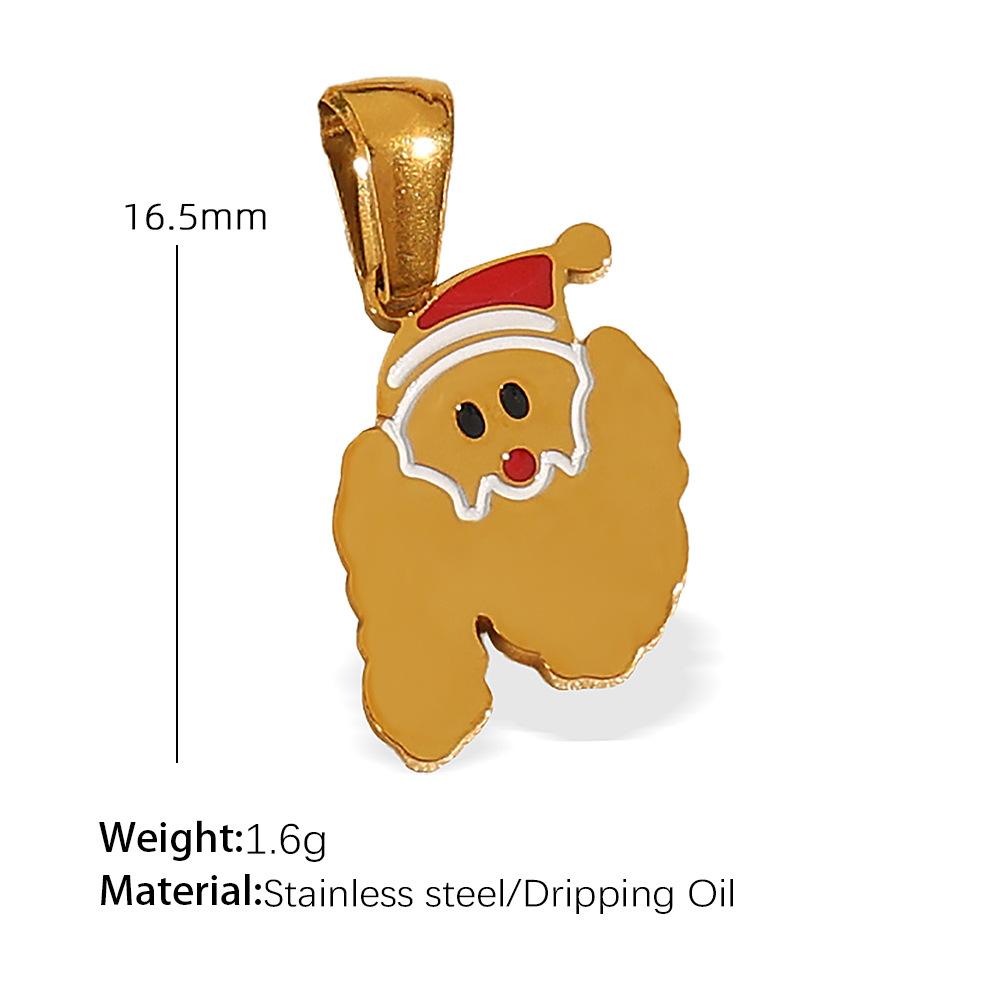 Titanium steel plated 18k gold accessories Christmas design elements series pendant on the new cute cartoon Internet celebrity jewelry