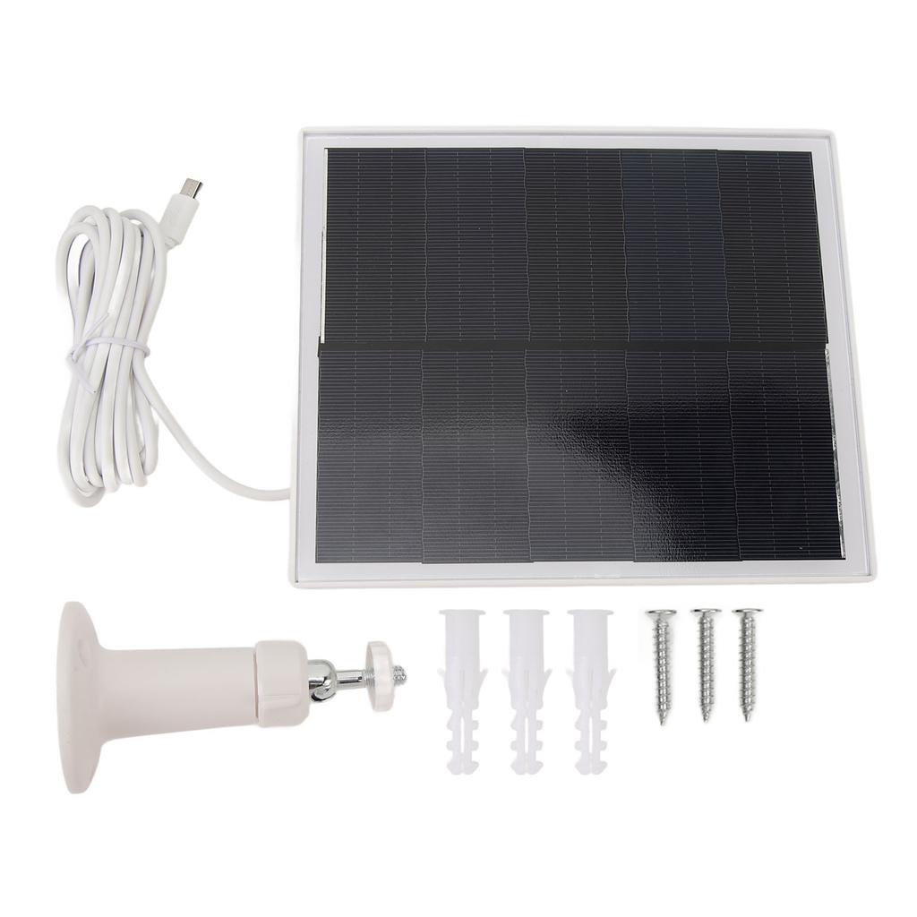 Solar Panel 6W 5V Monocrystalline Silicon IP65 Waterproof Slim Portable Solar Panel Charger with Monitor Camera Bracket