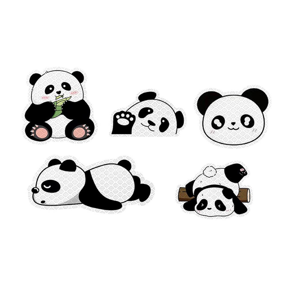 5ks/sada nálepka na motocyklovou přilbu Vodotěsný Creative Pandas noční výstražná cedule Reflexní nálepka Exteriérové příslušenství
