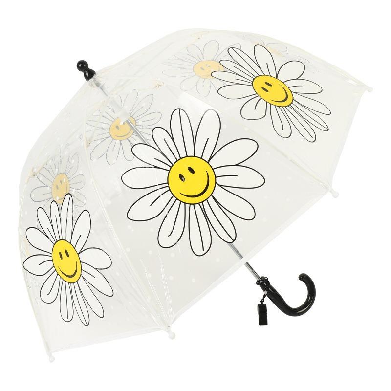 Thickened children's lightweight transparent umbrella boys and girls primary school students school special long handle anti-clamp small baby