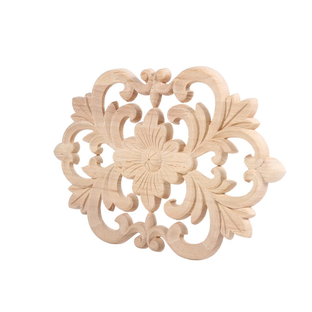 1Pc New Design Wood Carved Onlay Applique Unpainted Furniture for Home Door Cabinet Decoration