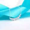 [Ashley Jewelry] Sterling Silver 925 Necklace, Simple Line Design, CZ Diamond, Women's