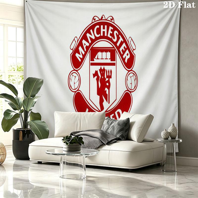 Manchester United Wall tapestry, aesthetic printed fabric blanket, suitable for bedroom, living room, and home decor.