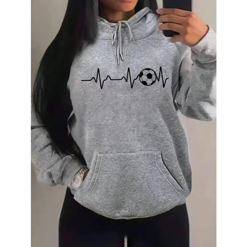 Piłka Nożna Elektrokardiogram Projekt Osobowości Damska Bluza z Kapturem Harajuku Uliczna Odzież Ciepła Bluza Polar Jesień Damskie Bluzy z Kapturem