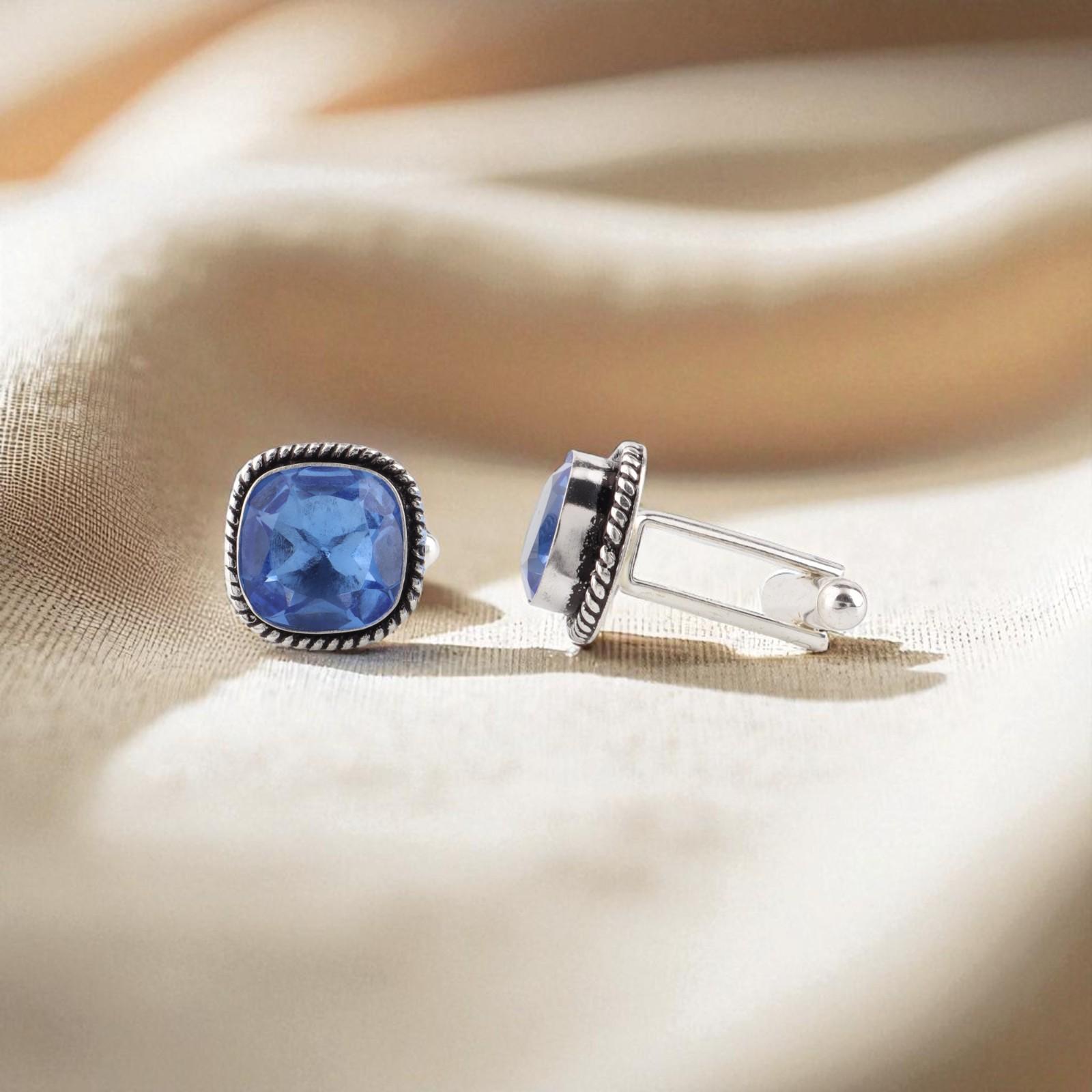 

Натуральный Танзанит Драгоценный Камень 925 Стерлинговое Серебро Ювелирные Изделия Ручной Работы Запонки 0.61 CL-7-4