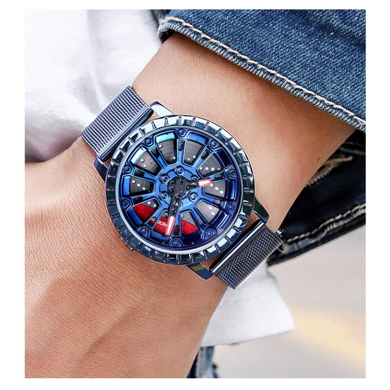 SANDA Neue Herrenuhr Mode Herrenuhr Serie Rad Personalisierte Lässige Skelettierte Herrenuhr Wasserdichtes Netzwerk mit Quarzwerk