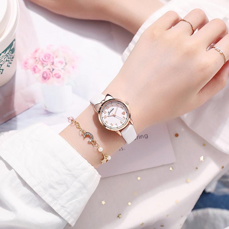 Quartz Watch, Women's Model, Seven-point Cat, Six-point Cat, Love Luminous Needle Student Watch
