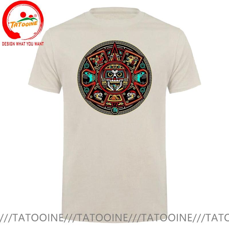 Lustiges Design Maya Azteken Kalender Kunst Sred Wams Unisex Mode Trendige Freizeitkleidung Stilvolle Oberteile T-Shirt Freizeit-T-Shirt Unisex
