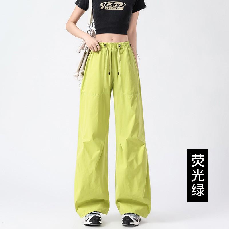 Damen High-Waist Weite Hosen Lockerer Sitz Atmungsaktiv Lässige Hosen Gerader Schnitt Bequem Arbeitskleidungsstil