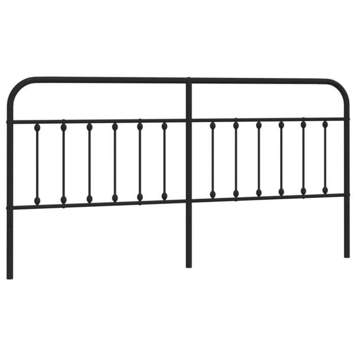VidaXL Tête de lit métal noir 200 cm 352616