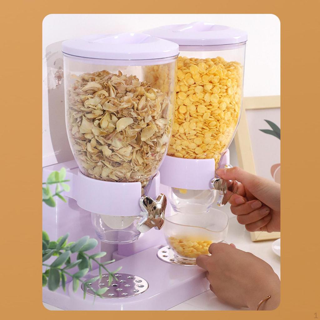 Cereal Containers Storage,Double Dispenser Dual Food Dispenser, Dry Perfect