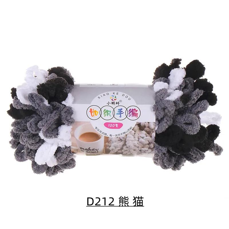 5 Stück 100g/Rolle Flauschiges Fingerloop-Garn Ohne Nadeln Polyester Dickes Riesen-Chenille-Garn für Handgestrickte Decken Schals