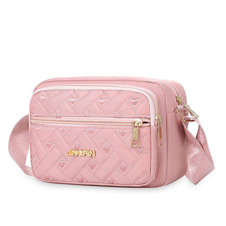 Women's Daily Casual Nylon Cross-Body Shoulder Bag with Multi-Layer Zipper