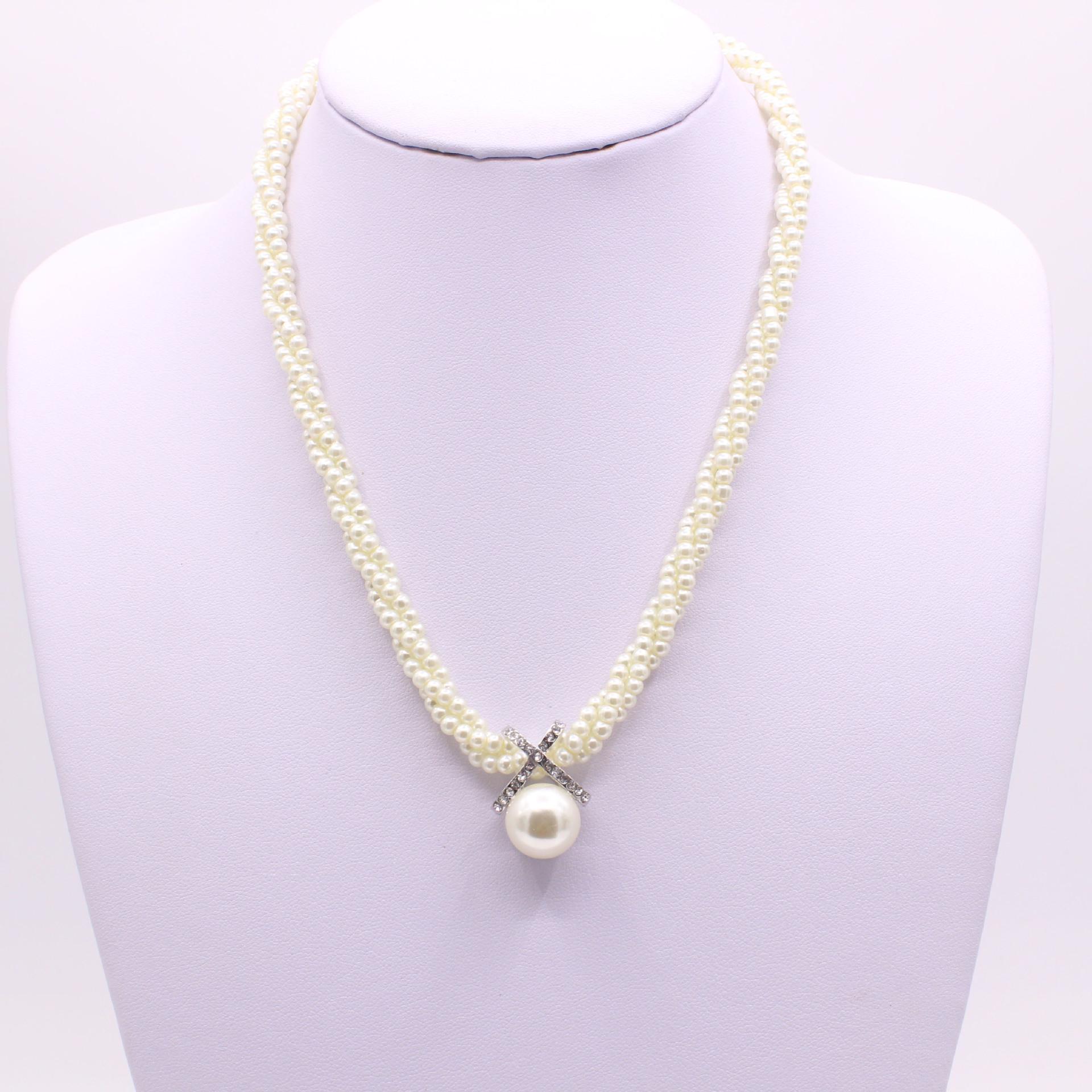 Korean Style Multi-layer Pearl Pendant Necklace - Women s Fashionable Woven Cable Collarbone Sweater Chain