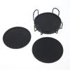 Durable Silicone Drink Coasters with Holder Non-Slip Reusable Cup Pads for Hot Cold Drinks Picnic BBQ Outdoor Daily Use