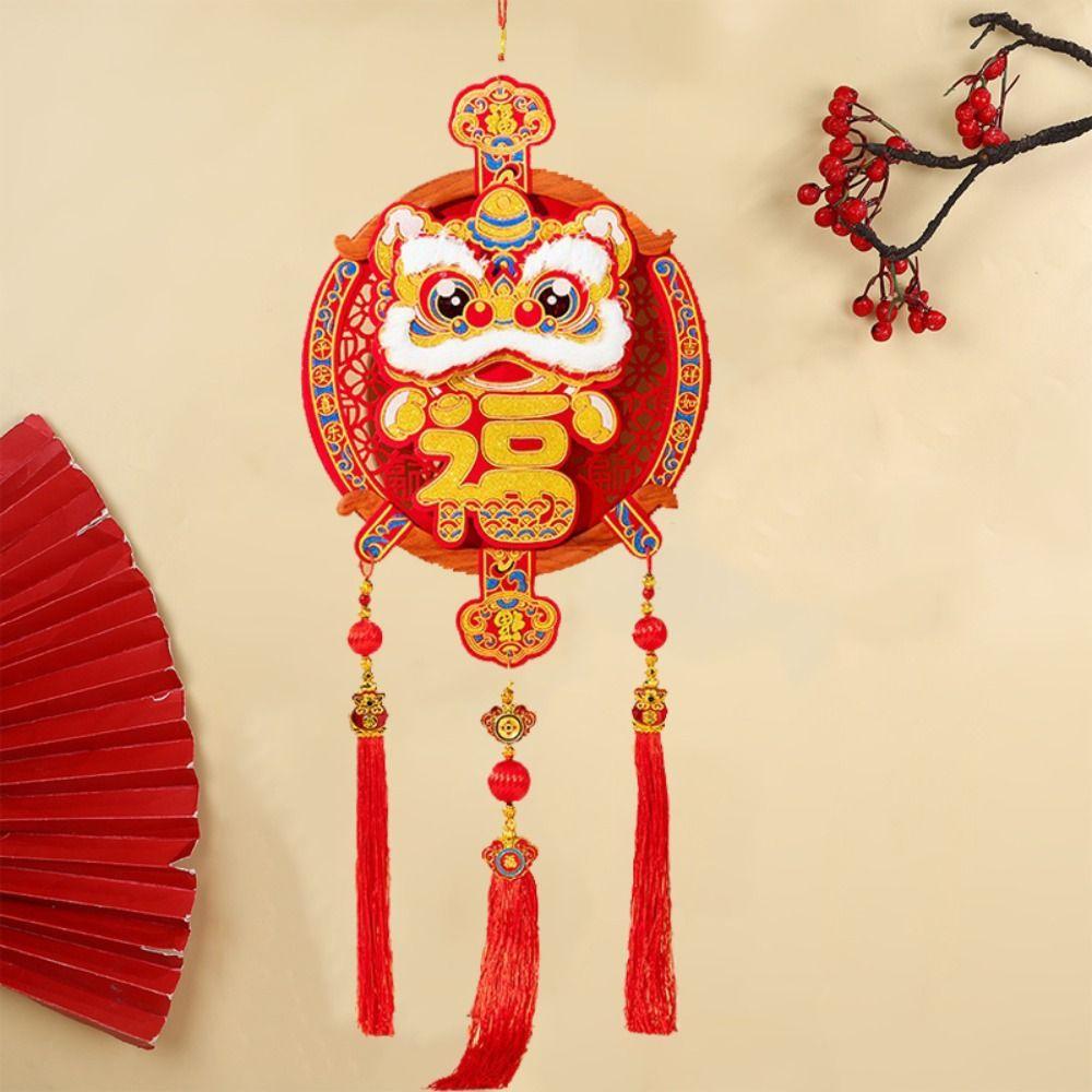 Traditional New Year's Lucky Pendant Wooden Spring Festival Pendant  Party Celebration