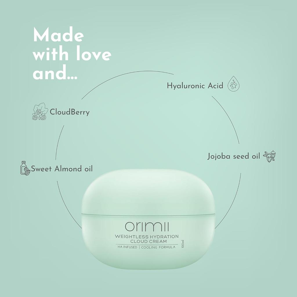 Orimii Weightless Hydration Cloud Cream 100ml Pack of 1 | Fast-Absorbing Moisturizer for Deep Skin Hydration & Soothing Care