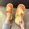 Cute Cotton Linen Slippers for Women - Silent Indoor Home Footwear for Spring and Autumn