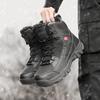 Hiking Shoes Men Boots High-top Zipper Keep Warm Thick-soled Casual Ankle Boots Men Outdoor Flat Anti-slip Sports Shoes Men