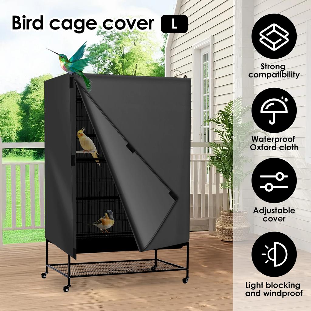 Oxford Cloth Bird Cage Cover Waterproof BirdCage Cover with Storage bag Adjustabler Pet Bird Cage Shading Cove Parrot Supplies