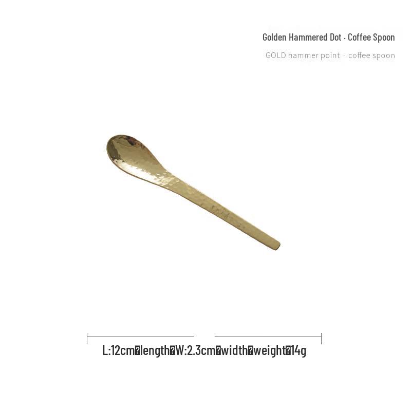 ZISIZ Hammered Gold Coffee Spoon Set