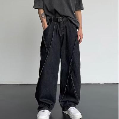Herren Jeanshose in Übergröße, gerade, lässig, weites Bein, Hip-Hop-Jeans