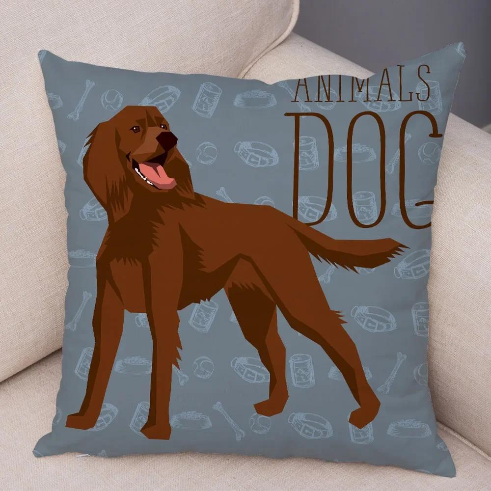 Home Sofa Pillowcase Color Dalmatian Schnauzer Decorative Cushion Cover Cartoon Dog Pet
