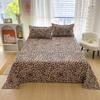 Leopard Print Bed Sheet Set ,Cheetah Skin Print Sheets Animal Theme Bedding Set with 1 Flat Sheet 2 Pillowcase Queen King Size