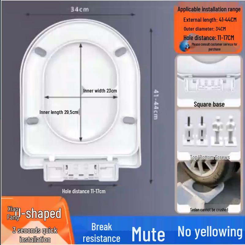 

FEEGOO Universal U-shaped Thickened Quick-Install Toilet Seat