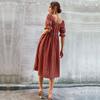 Summer Retro Women's Clothing Ruffle Edge Polka Dot One-word Collar Dress