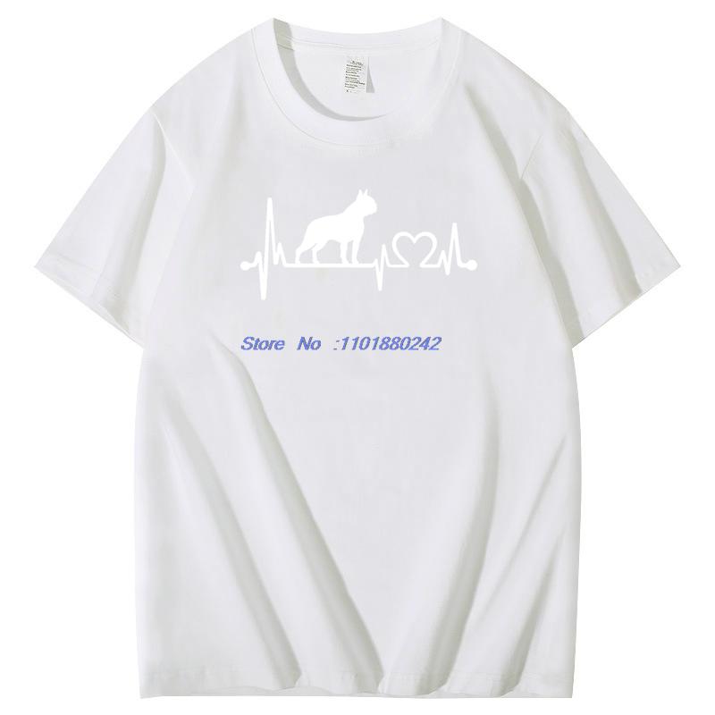 American Staffordshire Terrier Heartbeat Great Fashion Graphic T Shirts Summer Short Sleeve T Shirt Cotton Mens Print T Shirt