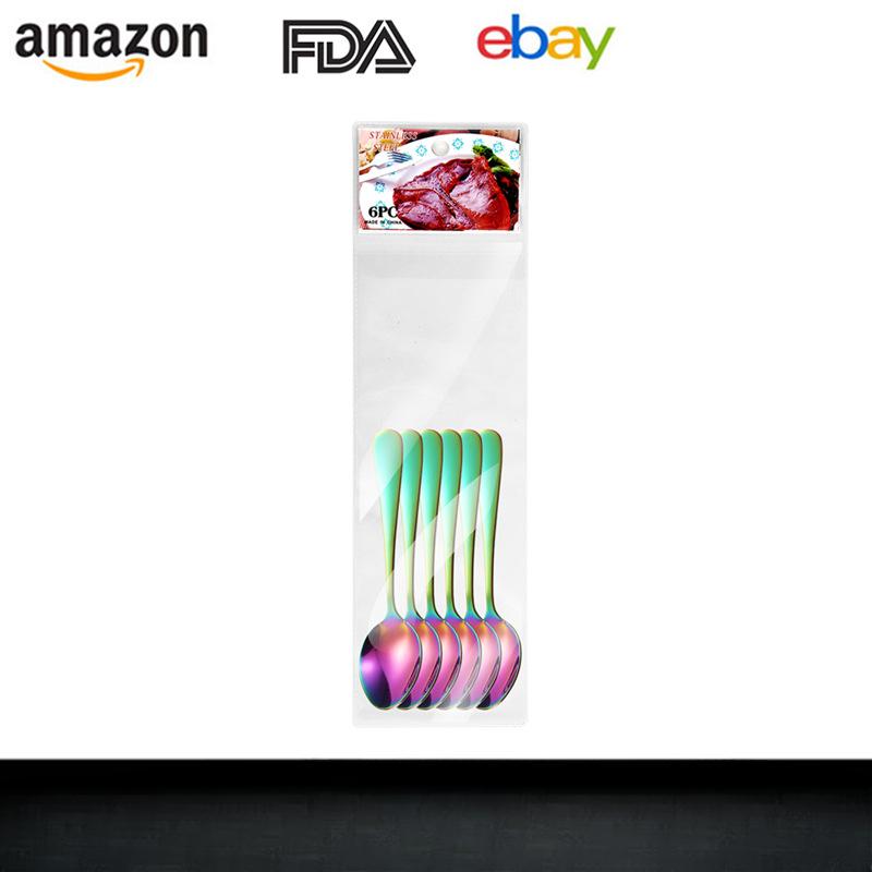 

Посуда из нержавеющей стали 1010 с титановым покрытием. Четырехкомпонентный нож для стейка в стиле вестерн, 24 предмета. Вилка и ложка. small spoon 6 разноцветный