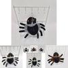 Cute Gray And Off White Plush Spider Hanging Pendant Keychain For Kids And Adults