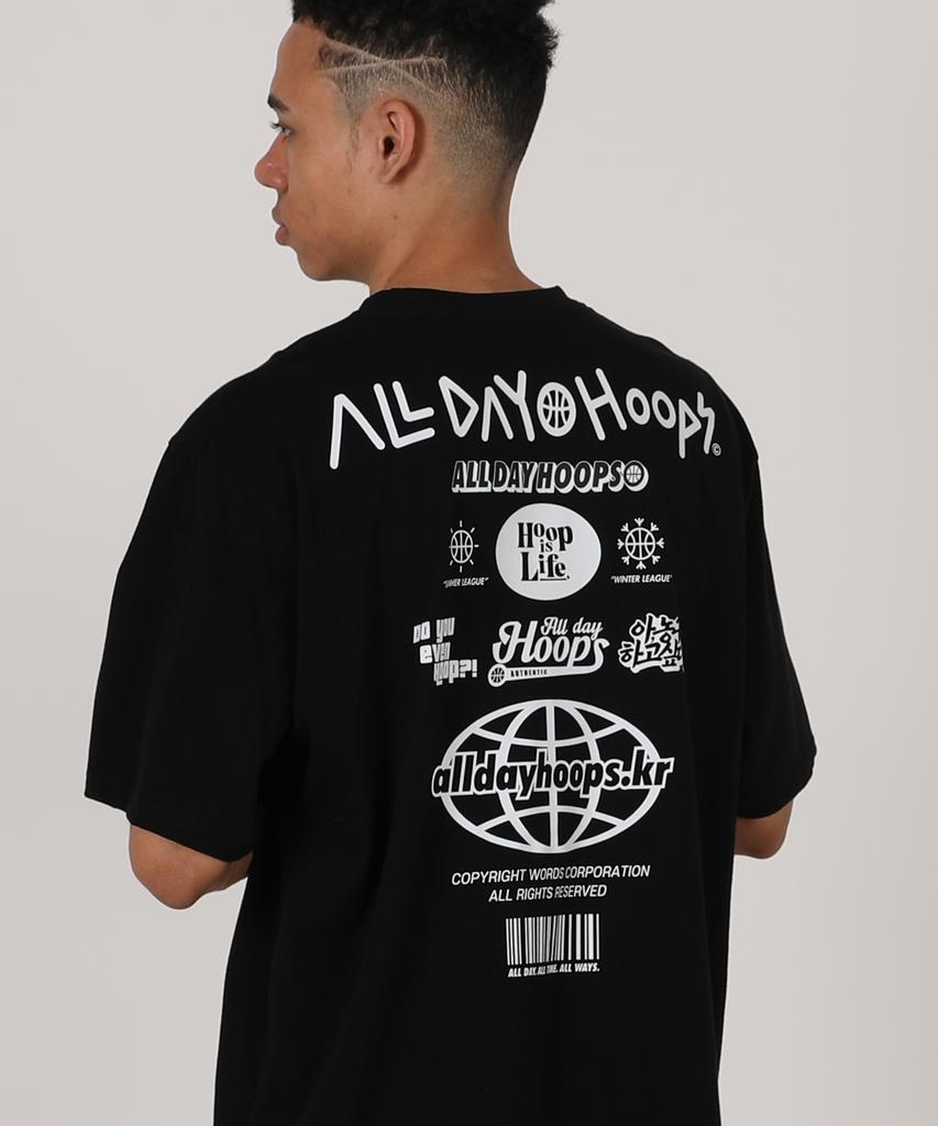 ALL DAY HOOPS Hoop S2 Logo Short Sleeve T-Shirt Black