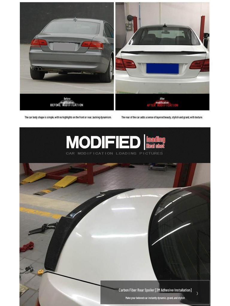 Carbon Fiber Textured Rear Spoiler for 2006-2012 E92/E92M3 Modded Cars.