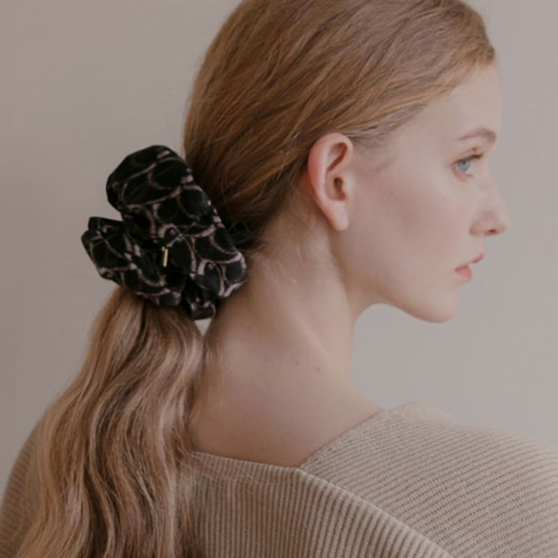 Jean Paul Clarisse Velvet Pattern Scrunchie-L LFPT0733