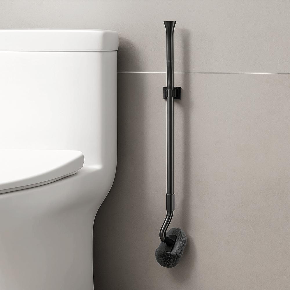 Hygienic Long Handle Toilet Brush Carbon Steel Closestool Brush No Dead Corners Cleaning