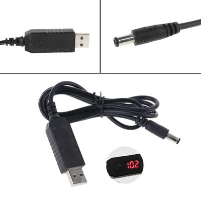 Universal para QC 3.0 USB para DC 12V 1.5A Tensão Ajustável Step Up Cabo 5.5x2.5mm Linha de Aumento de Potência Para Roteador WiFi L